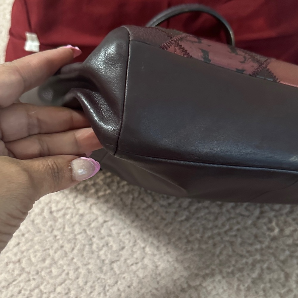 Coach Red and Brown Satchel Bag - Picture 5 of 11
